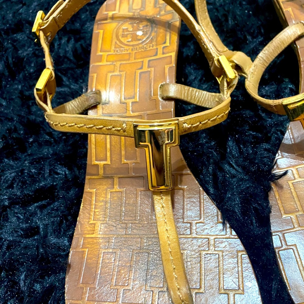 Tory Burch Nude Wedge Sandals Size 8